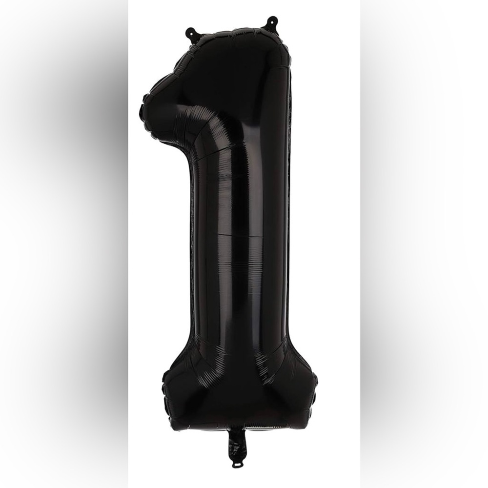 (💙8/$25) #1 Black 37” foil balloon for helium